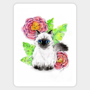 Tropical Cat Sticker